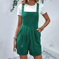 thumbnail image 2 of aidice Summer Womens Overalls Casual Adjustable Strap Button Ruched Loose Shorts Jumpsuits with Pockets, 2 of 6