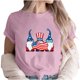 thumbnail image 1 of Camiseta de Cuello de la Tripulación de la Impresión Del Día de la Independencia de las Mujeres, Camiseta Casual Elegante para las Mujeres, 1 of 3
