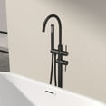 thumbnail image 2 of Logmey Freestanding Bathtub Faucet Floor Mounted Two Handles in Matte Black, 2 of 11