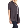 thumbnail image 2 of Women's Basic Short Sleeve Open Front Casual Comfy Office Work Wear Solid Cardigan, 2 of 4