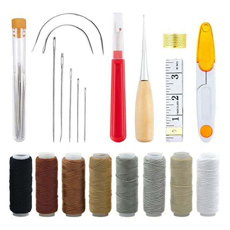 Riapawel Leather Sewing Tools, Leather Sewing Waxed Thread and Needle