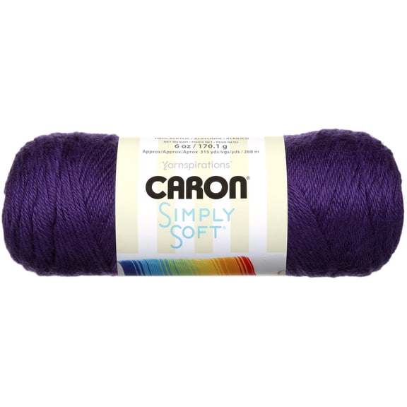 Caron Simply Soft Purple Yarn - 3 Pack of 170g/6oz - Acrylic - 4 Medium (Worsted) - 315 Yards - Knitting/Crochet