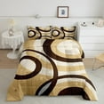 thumbnail image 1 of Erosebridal Geometric Circle Line Bedding Comforter Set, Brown Black Abstract Aesthetic Down Comforter Lightweight 2 Pieces, 1 of 8