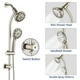 thumbnail image 4 of PROOX Drill-Free Rain Shower Handheld Showerhead Combo with Stainless Steel Slide Bar, 4 of 7