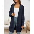 thumbnail image 2 of Women's Fall Long Batwing Sleeve Open Front Chunky Knit Cardigan Sweater, 2 of 17