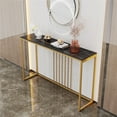 thumbnail image 3 of Wisfor Sintered Stone Console Table Slim Narrow Hallway Tablefor Living Room Entryway,Black 47.2x11.8x30.9 inch, 3 of 9