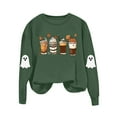 thumbnail image 5 of VKOYWKM Women's Halloween Graphic Sweatshirt Ghost Graphic Sweatshirts Crew Neck Pullover Long Sleeve Fall Party Tops Halloween Sweatshirts, 5 of 9