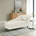 thumbnail image 3 of Andeworld Modern Chaise Lounge Indoor with Storage, Fabric Chaise Lounge Couch,Sleeper Lounge Sofa for Bedroom Office,Small Living Room & Apartment（White,Right Arm）, 3 of 5