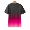 thumbnail image 4 of Scyoekwg Blouses d'Été à Manches Courtes pour Femmes Col Rond Basiques Légères Amples Tendance Dégradé (Noir, TG), 4 of 5