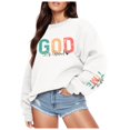 thumbnail image 2 of Women's Sweatshirts 2025 God Is Good Sweatshirt Loose Casual Christian Sweatshirts Pullover Tops Sweatshirt for Women, 2 of 5