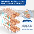 thumbnail image 4 of MesRosa Egg Holder for Fridge, Automatic Rolling Egg Organizer for Refrigerator, Clear Plastic Egg Container & Tray, Stackable Dispenser and Storage Bin with Sturdy Lid to Saving Space -2 Layer, 4 of 7