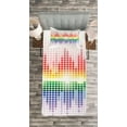 thumbnail image 3 of Ambesonne Music Quilted Bedspread Set 2 Pcs, Vibrant Colors Club Disco, Twin Size, Multicolor, 3 of 3