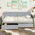 thumbnail image 2 of SYNGAR Twin Size Daybed with 2 Drawers, Wood Sofa Bed Frame for Boys and Girls, Living Room Bedroom Furniture, No Box Spring Needed, Wood Slat Support, Easy Assembled, Gray, 2 of 10