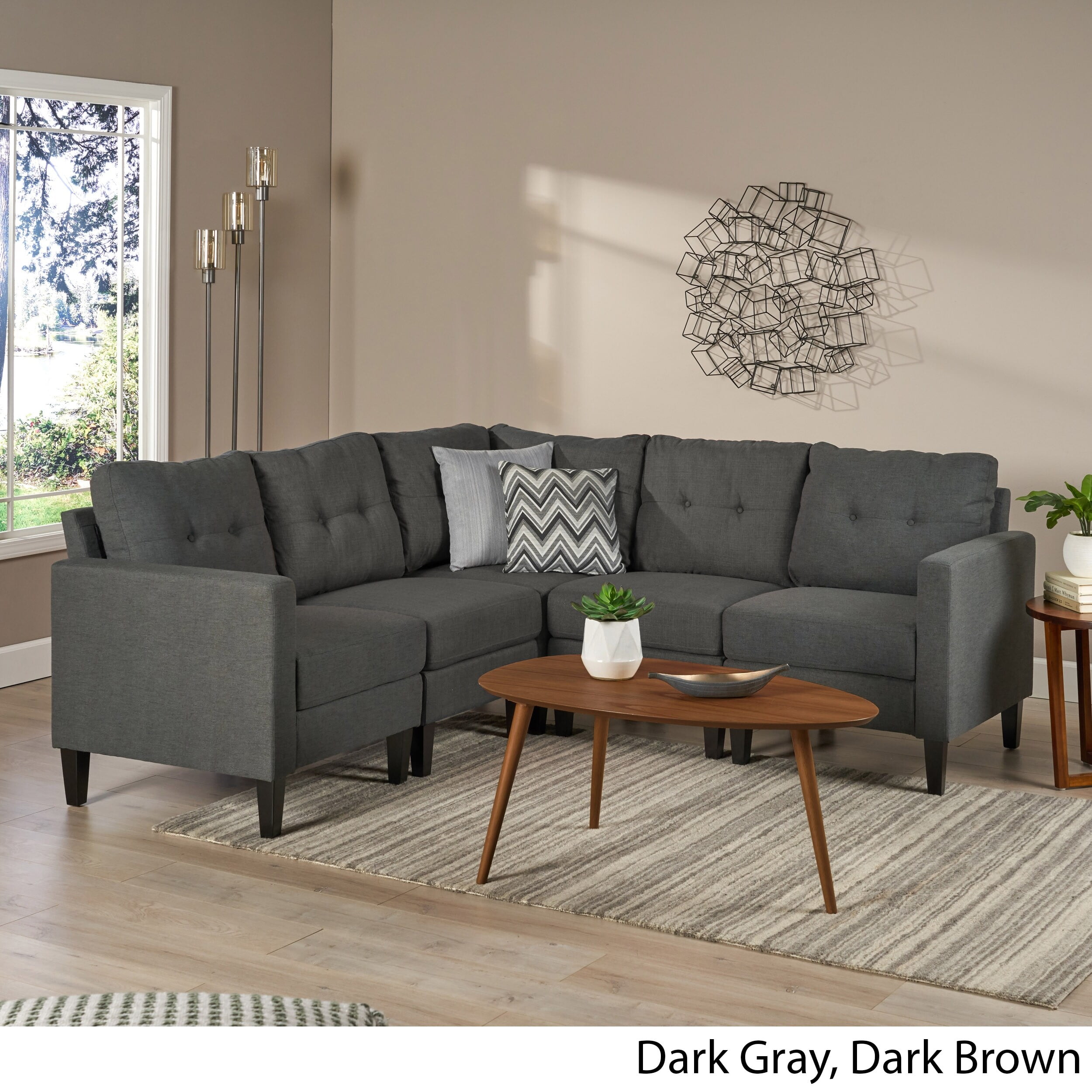Christopher Knight Home Emmie Mid century Modern 5 piece Sectional