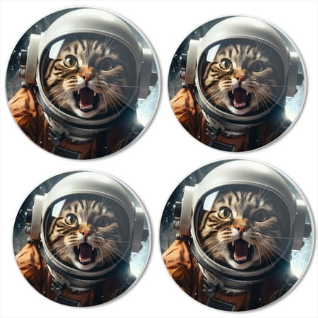 

Bahomeck Electric Stove Burner Covers Set Of 4 Portrait OfAstronaut Cat Screaming In Space Suit Metal Gas Stove Burner Covers Protecting Gas Stoves 8 Inch And 10 Inch