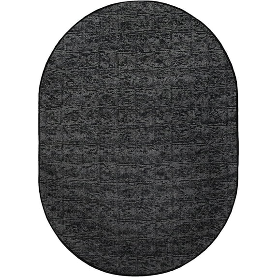 Indoor Outdoor custom size area rugs made in USA comes in Ten colors and Nine shapes rectangular,round,square,runners,oval,hexagon,octagon,half round - Black, 6' x 8' Oval Area Rugs
