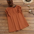 thumbnail image 3 of ZANZEA Womens Blouses Elegant Ruffled Sleeveless Slim Pullovers O-Neck Tops, 3 of 10