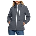 thumbnail image 2 of CFLVAEK Rain Jackets for Women Lightweight Waterproof Windbreaker with Hood Spring Fall Outdoor Hiking Hooded Raincoat Dark Gray M, 2 of 9