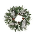 thumbnail image 2 of Christmas Wreath Artificial 19.68 Inch Flocked with Pine Cones and White Berries, Winter Holiday Decor for Front Door, Porch, Mantel, Fireplace, Window, Wall, Garland, Home, Office, Entryway, 2 of 6