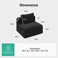 thumbnail image 5 of Avenco Velvnoir L-Shaped Convertible Sofa and Sectional Sleeper Sofa for Living Room and Office(Middle Seat), 5 of 10
