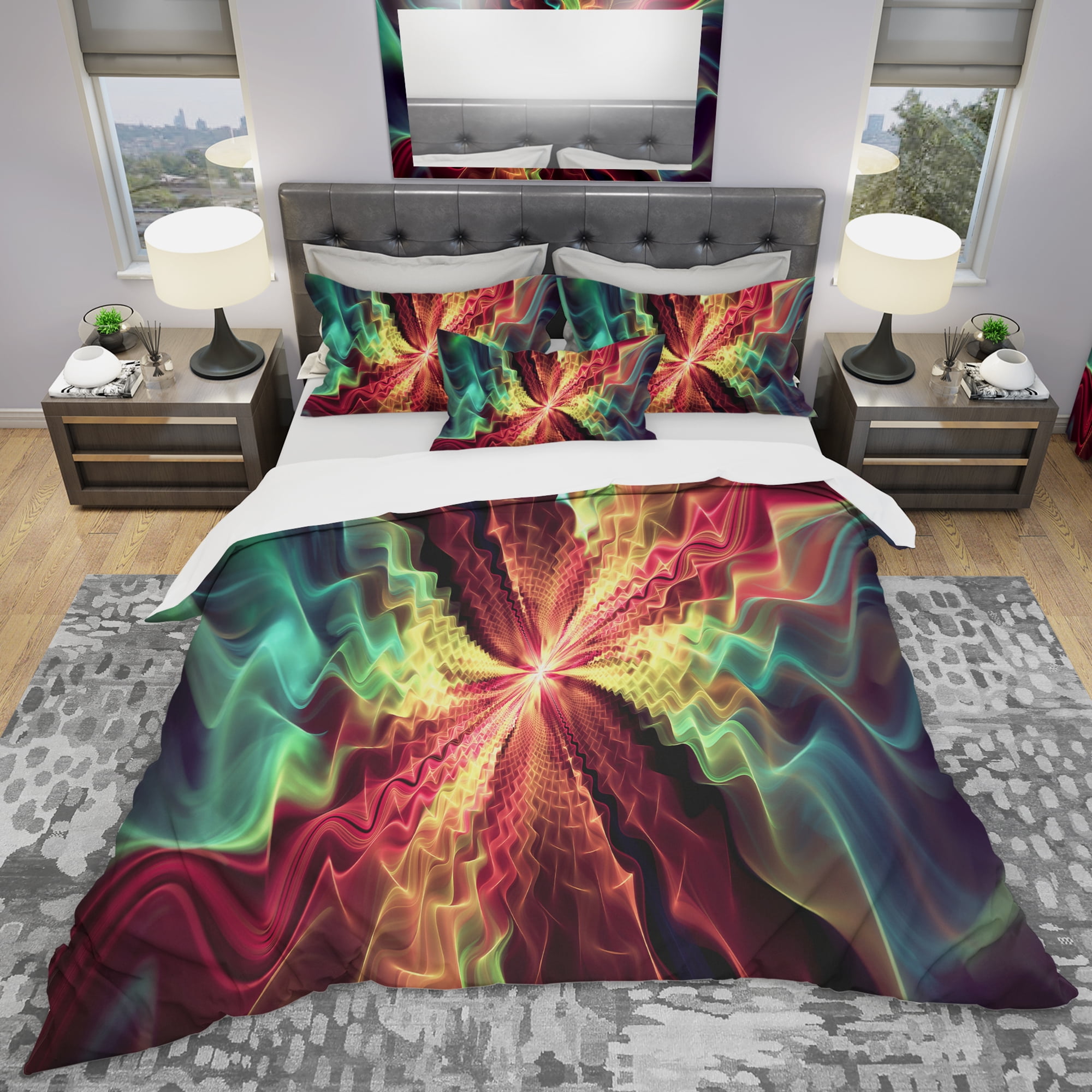 Designart 'Hypnotize Abstract' Modern & Contemporary Duvet Cover Set