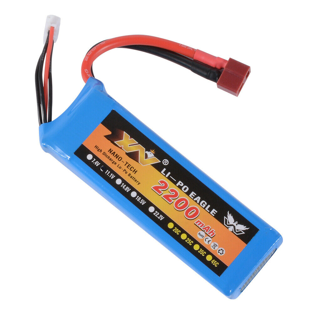 Large Capacity 2200mAh 3S 11.1V 35C Deans Lipo Battery Pack for RC Drone RC1091