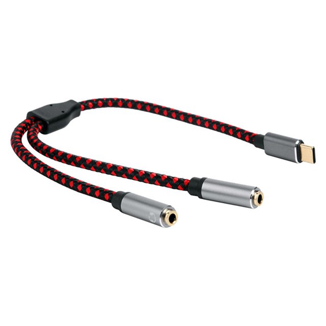 Cable adaptador de puerto tipo C a doble de 3,5 mm para Note10/9/s22/s21/s20