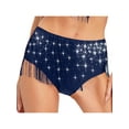 thumbnail image 2 of Choomomo Womens Shimmery Rhinestone Dance Shorts for Latin Salsa Belly Dance Party Club Performance Navy Blue M, 2 of 5