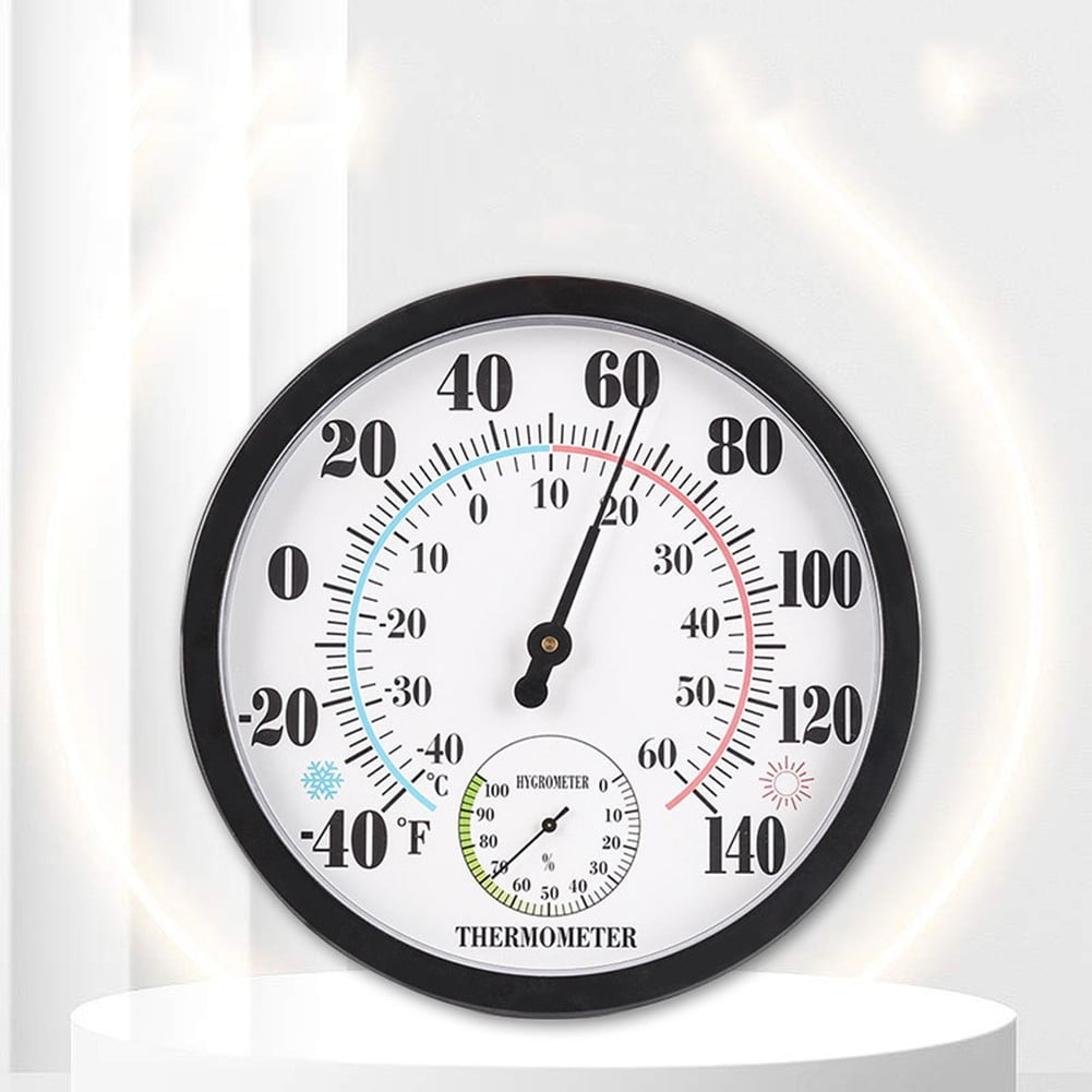Indoor Outdoor Thermometer Hygrometer - Waterproof Hanging Wall Thermometer Decorative Outdoor Thermometer Large Numbers, No Battery Needed Outdoor Thermometers for Patio