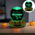 thumbnail image 5 of Halloween Ball Night Light 3D LED Pumpkin Base with Glowing Glass Ball Decor Scary Resin Stand for Bedroom Party Centerpiece Indoor Table Decorations, 5 of 5