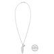 thumbnail image 3 of Collar de plata de ley para mujer con cadena delicada y dije de pluma de cristal brillante, 3 of 6