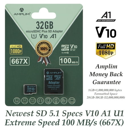 Amplim 32GB micro SD Card SD Micro Card Class 10 MicroSD Card SD Mini SDHC TF Card MicroSDHC SIM 32 GB SD Card gopro Camera Memory Card and video SD for Camera Nintendo-Switch Samsung Galaxy