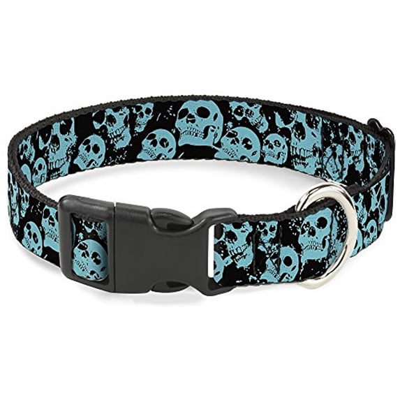 Buckle-Down BAC-W34555-NL Breakaway Cat Collar, 1 2" Wide-Fits 9-15" Neck-Large, Skulls