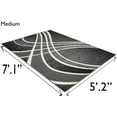 thumbnail image 4 of HR Geometric Stripes Area Rug 5x7 [5'.2" x 7'.1"] Contemporary Modern Black & Grey Carpet Comfy shed Free Stain Resistant, 4 of 9