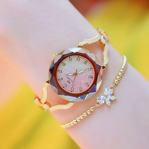 BS New Bracelet Watch Rhinestone Sunset Glow Glitter Surface Dream Starry Sky Surface