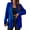 Blue, variant on Women Casual Blazer Long Sleeve Open Front Shawl Collar Slim Jacket Fashion Spring Fall Blazer Jacket L
