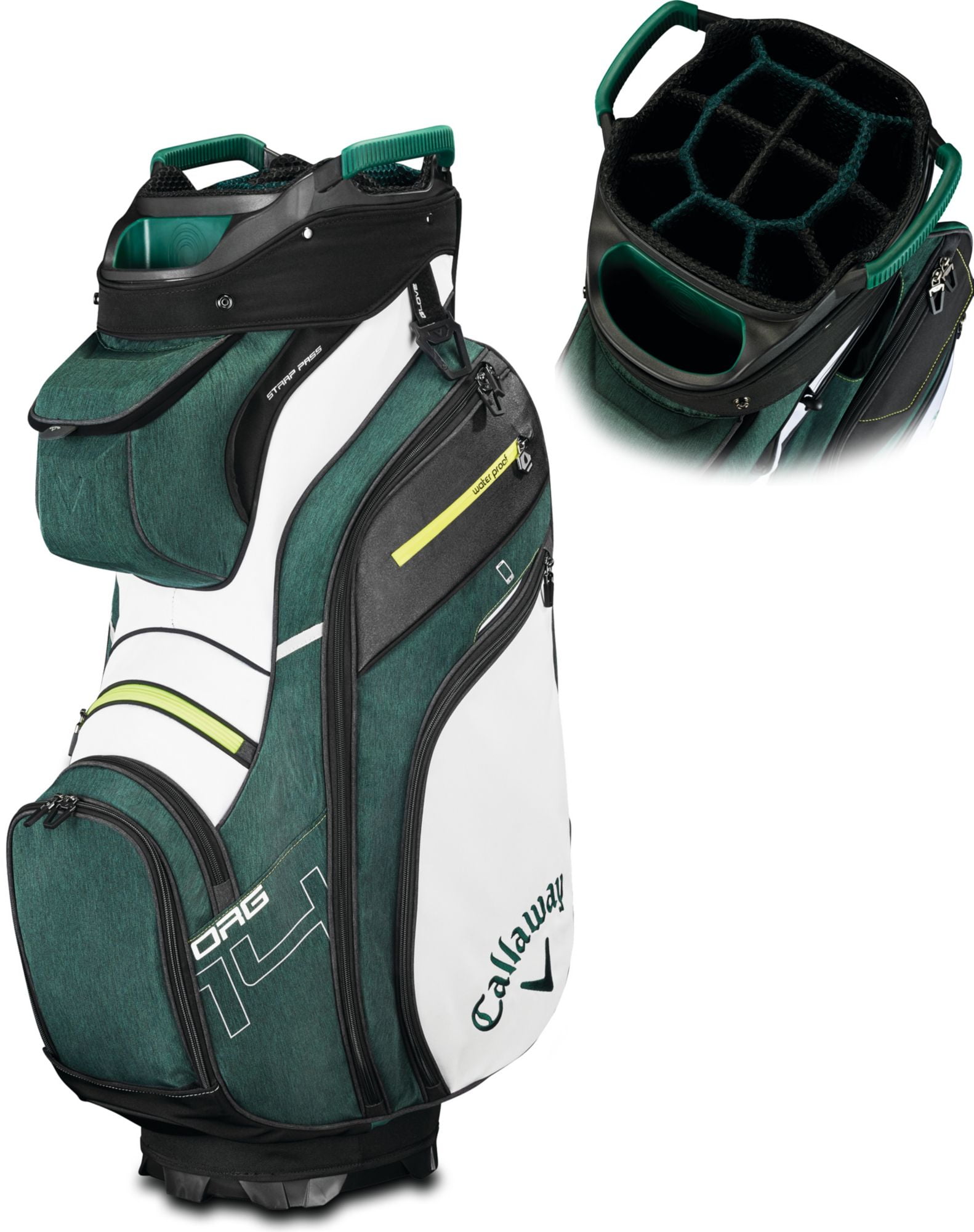 NEW 2019 Callaway Org 14Way White/Heather Green/Neon Yellow Golf Cart