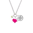 thumbnail image 2 of Delight Jewelry Crystal Clear AB Channel Drop - Hot Pink Heart Nurse Strong Zoe Necklace, 2 of 4