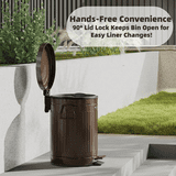 Mrbin 13L Metal Trash Can Step-on Dog Poop Garbage Can with Lid, Black ...