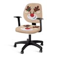 thumbnail image 3 of CHAQLIN Removable Office Chair Covers for Armchair, 2 Pcs Rotating Chair Protectors Polyester Fabric Computer Chair Protective Cover Reindeer Face Pattern, 3 of 7