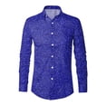 thumbnail image 4 of SHIXIAOO Chemise à Manches Longues Imprimée 3D Numérique à Paillettes pour Hommes, Col à Revers, Boutons, Ajustée, avec Poche, pour le Travail, 4 of 4
