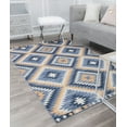 thumbnail image 4 of Soleil BR30J Kilim Denim Tribal Moroccan blue Area Rug, 5'x7', 4 of 10