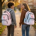 thumbnail image 2 of Yspwyqan Strawberry Axolotl School Backpack for Kids Teens, 17 Inch 600D Polyester Lightweight Bookbag Fits 15.6 Laptop, Multi-Pocket Pink Blue Gradient Bags for Elementary Middle School, 2 of 7
