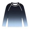 thumbnail image 3 of QIUOMBBP Gradient Swim Shirt for Kids Long Sleeve Crewneck Rash Guards Trendy Quick Dry Summer Shirts Navy 9Years, 3 of 10