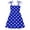 Blue, variant on Nwiuh Toddler Baby Girls Summer Dress, Short Puff Sleeve Cotton Sundress Blue Striped Floral Embroidery Prince Dresses Beige for Size 12-18 Months