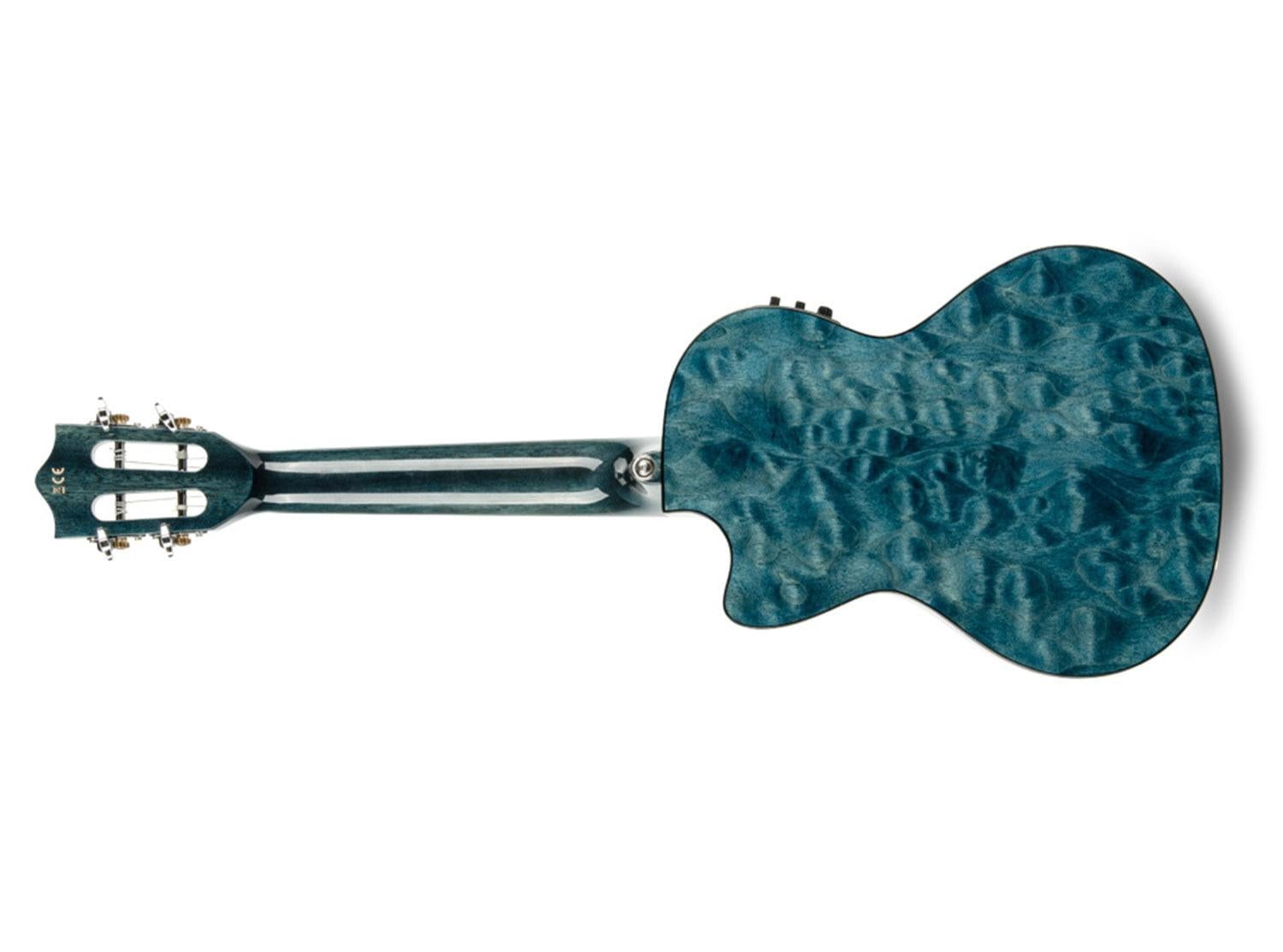 Lanikai Quilted Maple Blue stain Tenor with Kula Preamp A/E Ukulele