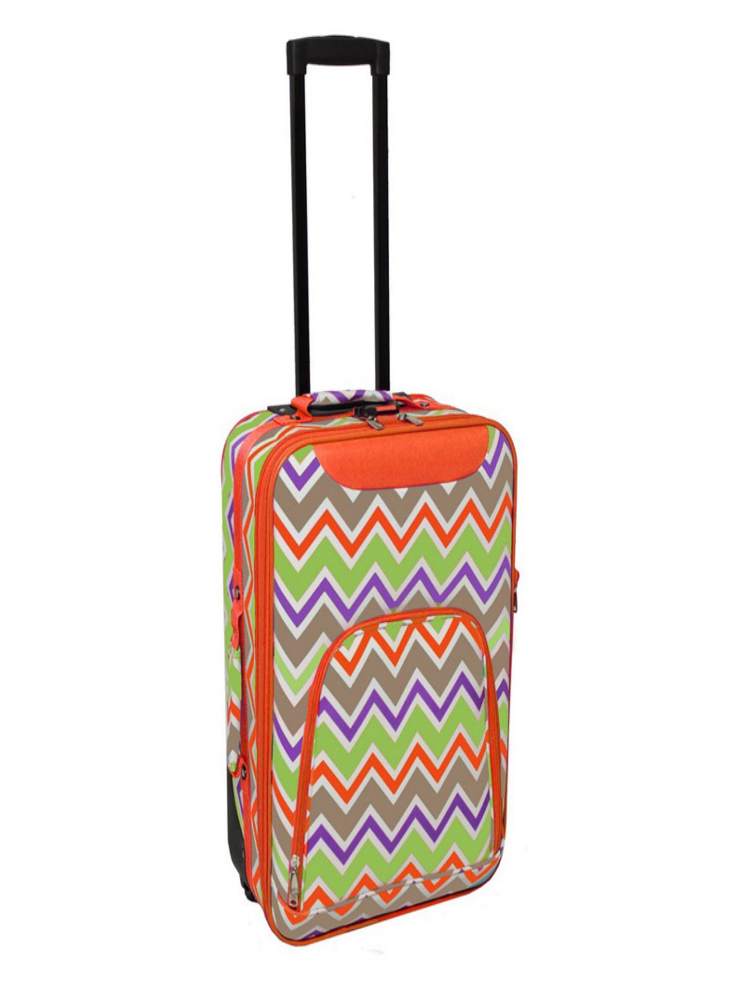 World Traveler Chevron 20 in. Rolling CarryOn Luggage Suitcase