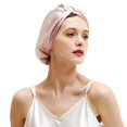 thumbnail image 1 of Silk Sleep Cap For Women Hair Care*natural Silk Night Bonnet With Elastic Stay On Head (1pc* Pink), 1 of 1