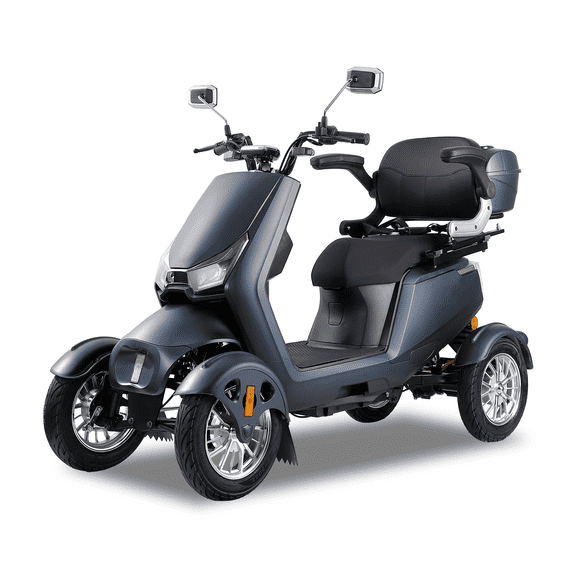 Secure Foldable 4-Wheel Mobility Scooter with Charger & Basket 500 lb Limit