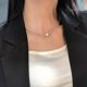 thumbnail image 4 of Gargantilla de plata de color opular para mujer, Collar de cadena de clavícula brillante, joyería fina, regalo de cumpleaños, fiesta de boda, 2023 P, 4 of 4